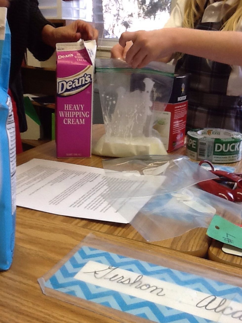 Then add one cup of heavy whipping cream.