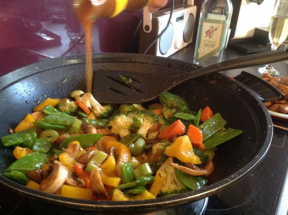 Then add remaining sauce.