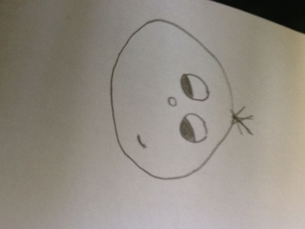 Then add six small hairs on the top of the head.