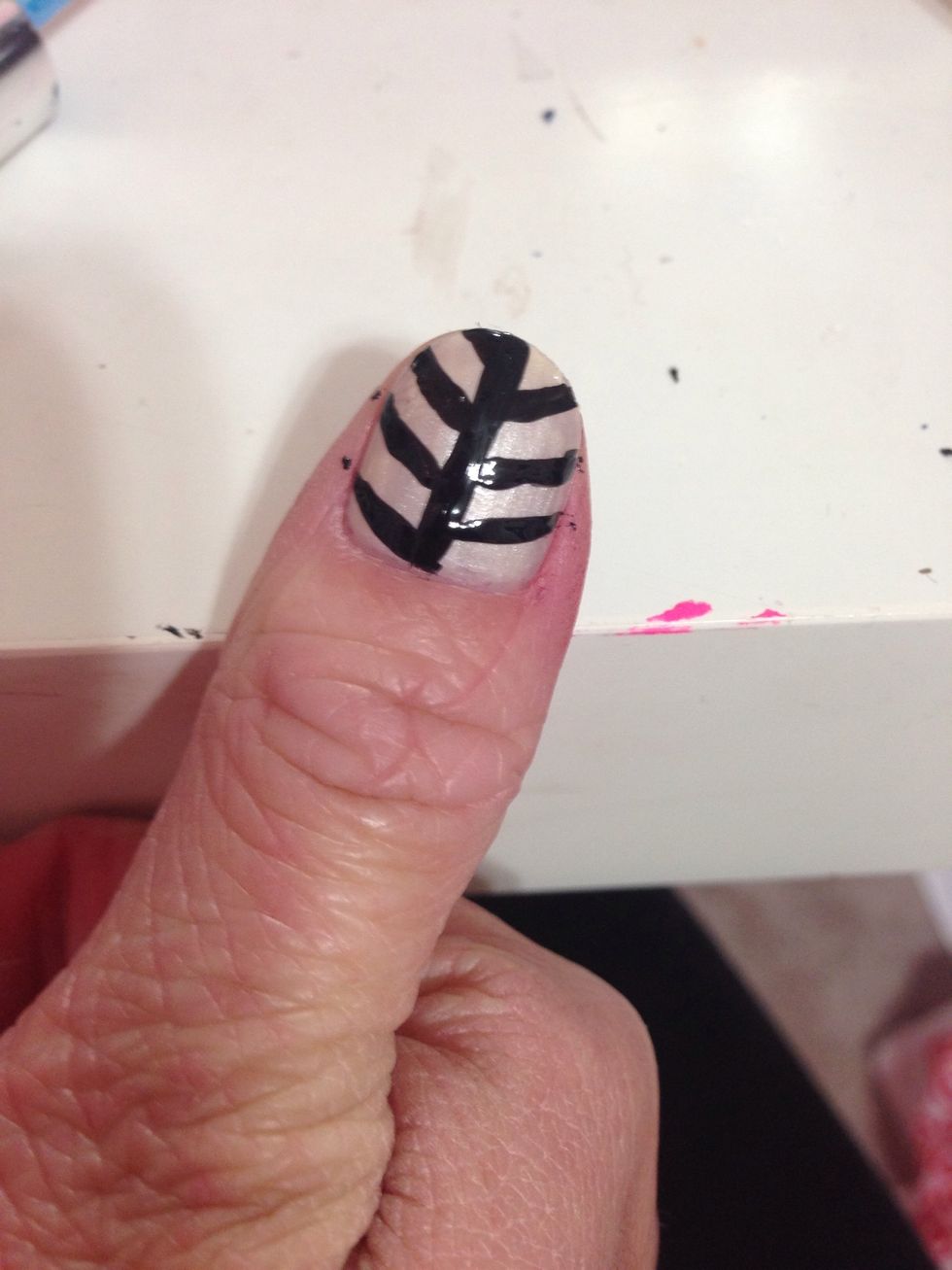 then add some diagonal lines going towards the end of your nail