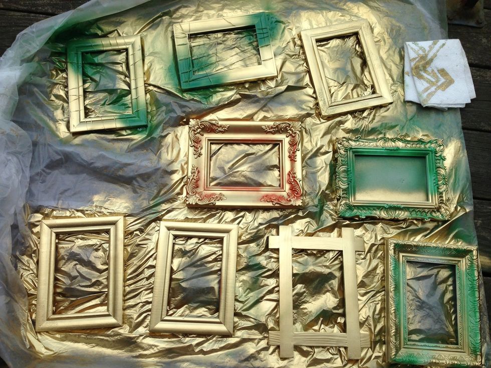 Then add some green or whatever other color you want - you should wait for the first color to dry completely