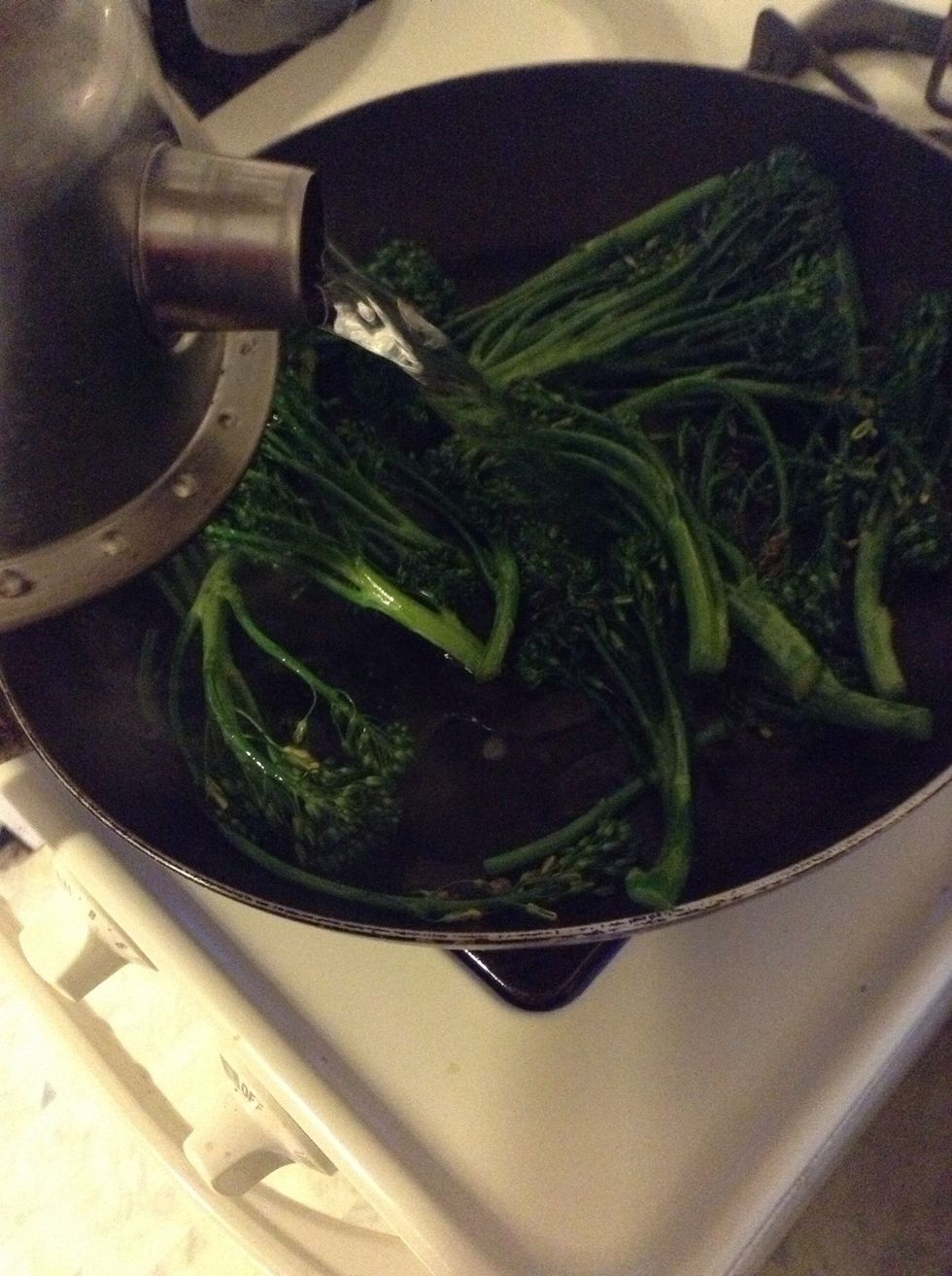 Then add some water - enough to cover the bottom of the pan.