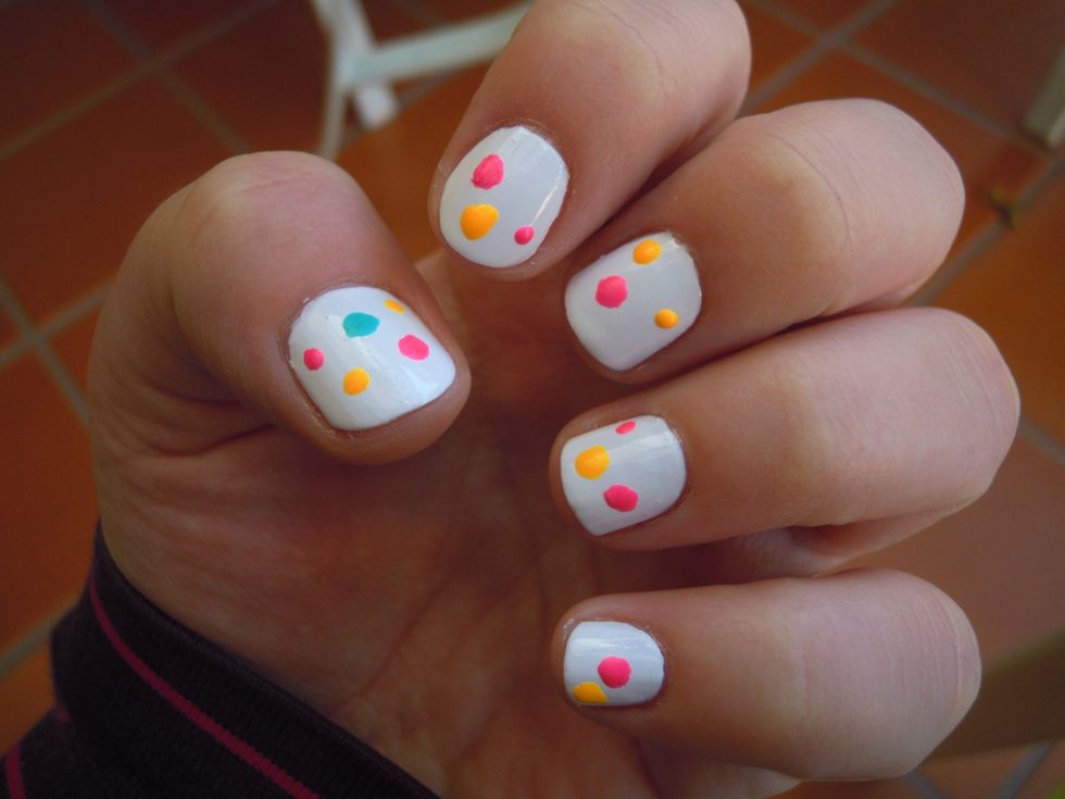 Then add some yellow dots.
