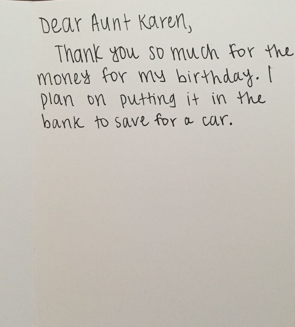Then add specific details like how their gift benefitted you or how you will use it.
