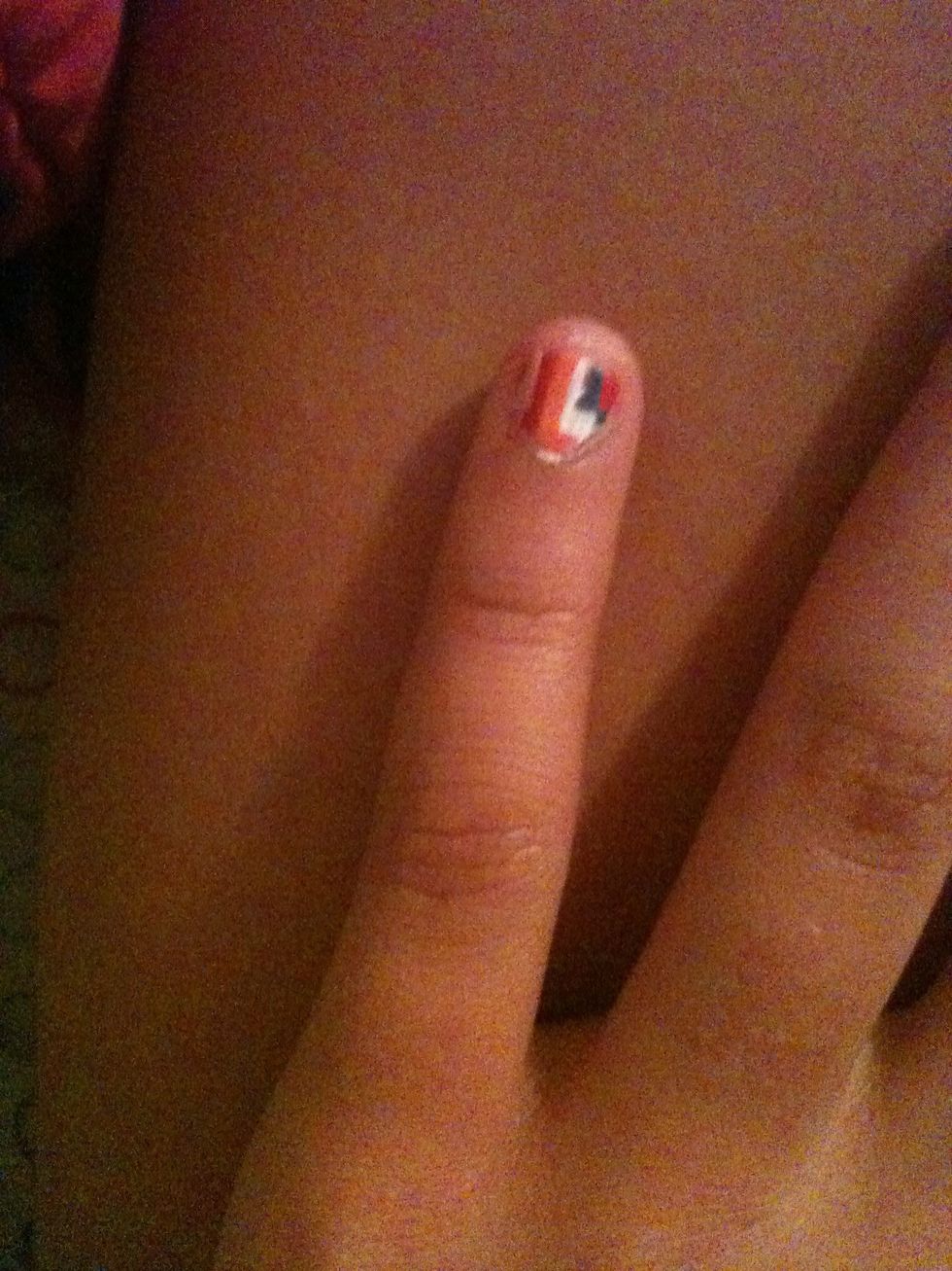 Then add stripes to the rest of the nail