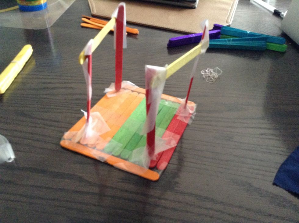 Then add support to hold up the roof