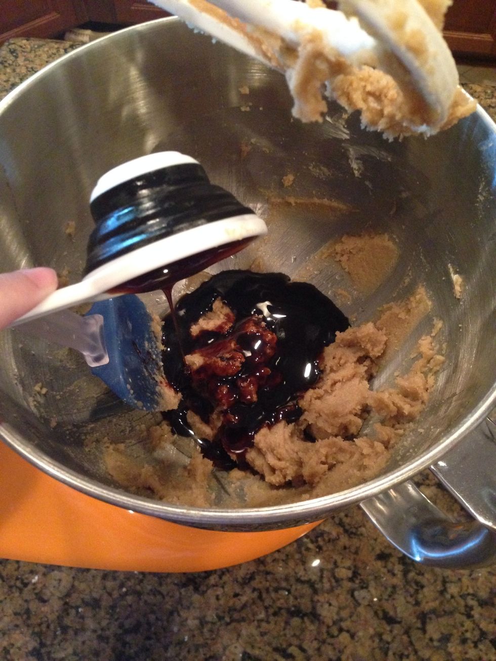 Then add the 1/3 cup molasses