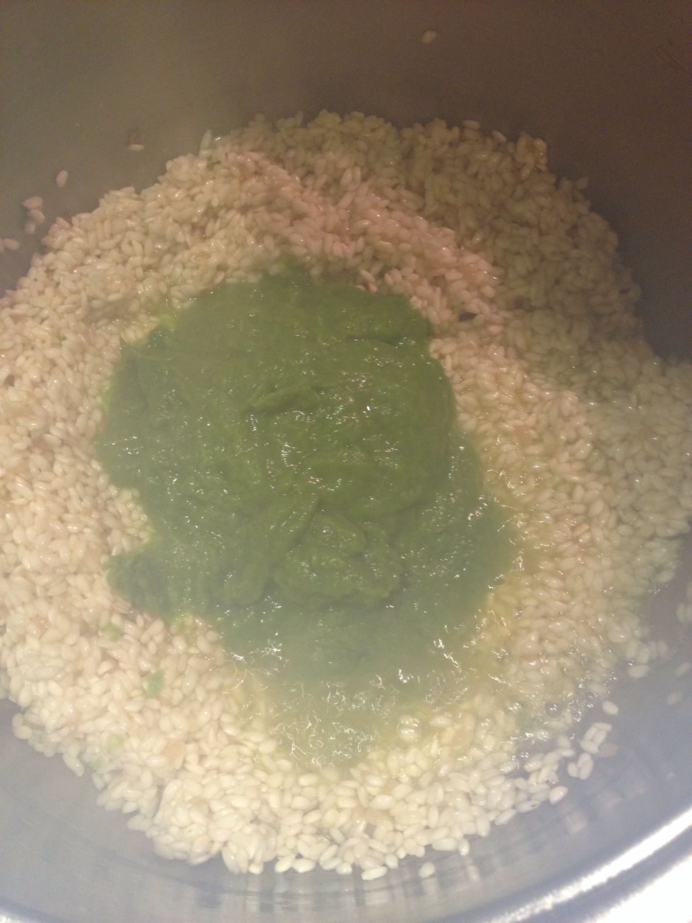 Then add the asparaguses cream