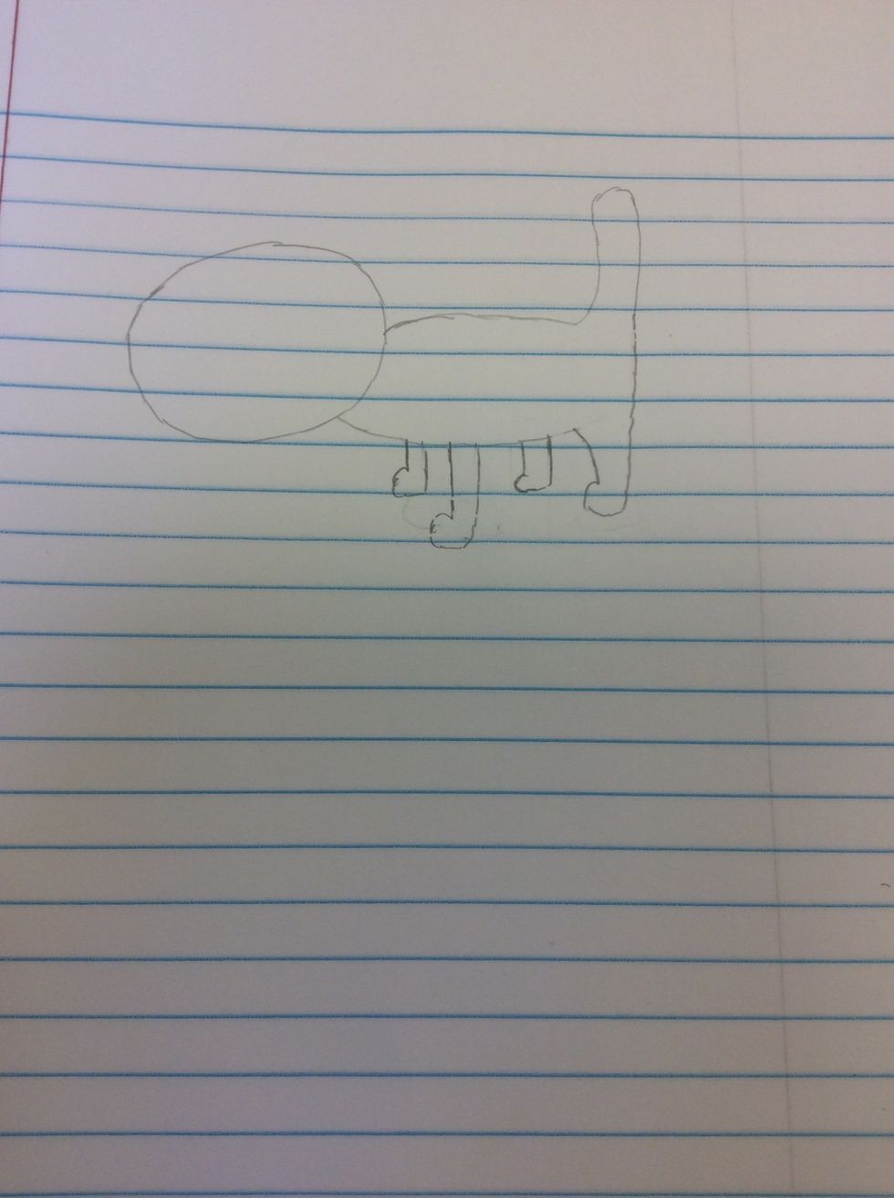 Then add the body, tail, and legs