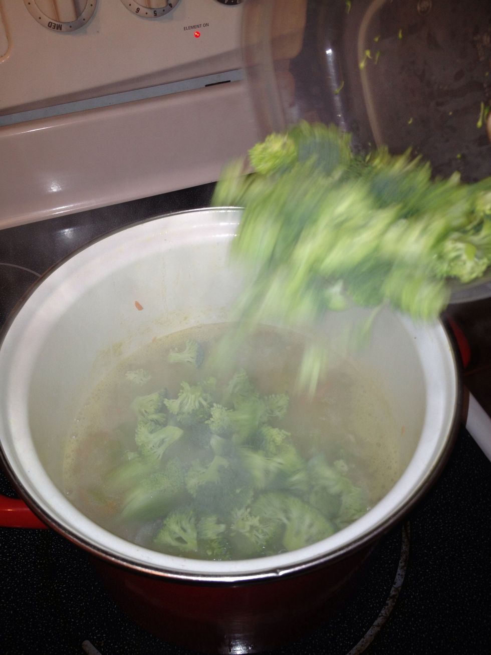 Then add the broccoli.
