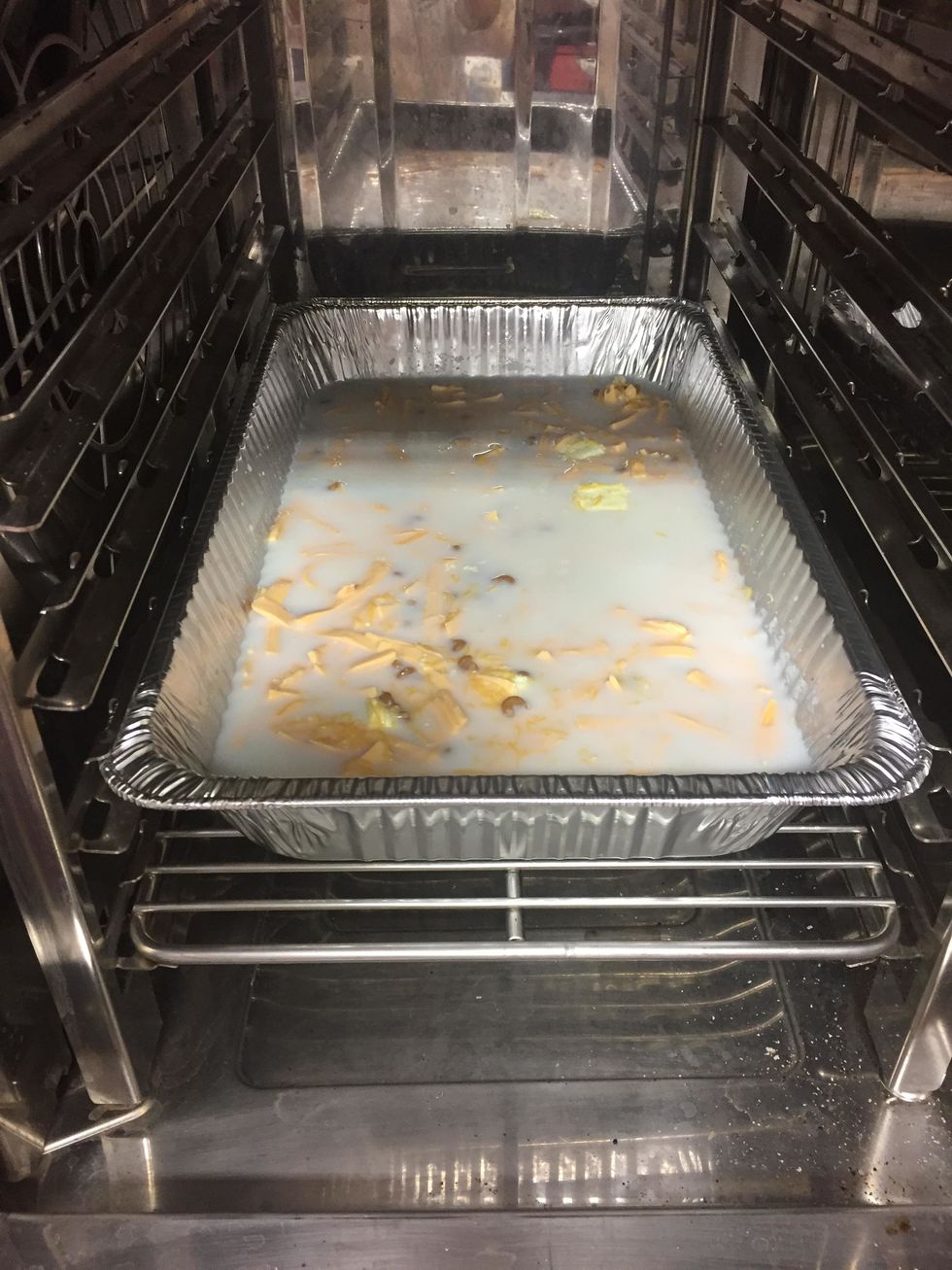 Then add the Cheese and place back into the Combi.