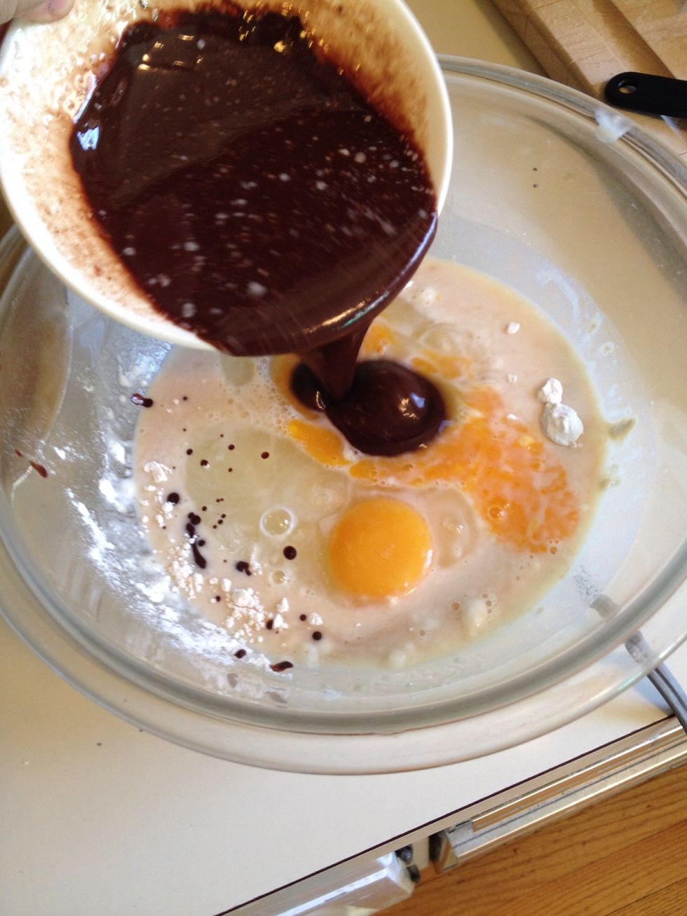 Then add the chocolate-butter.