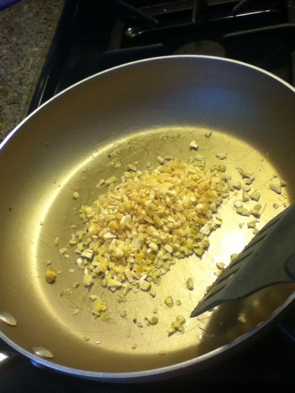 Then add the chopped stems.