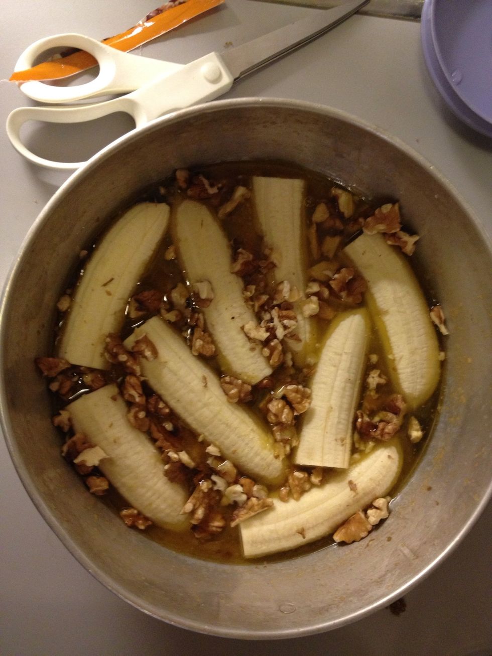 Then add the chopped walnuts.