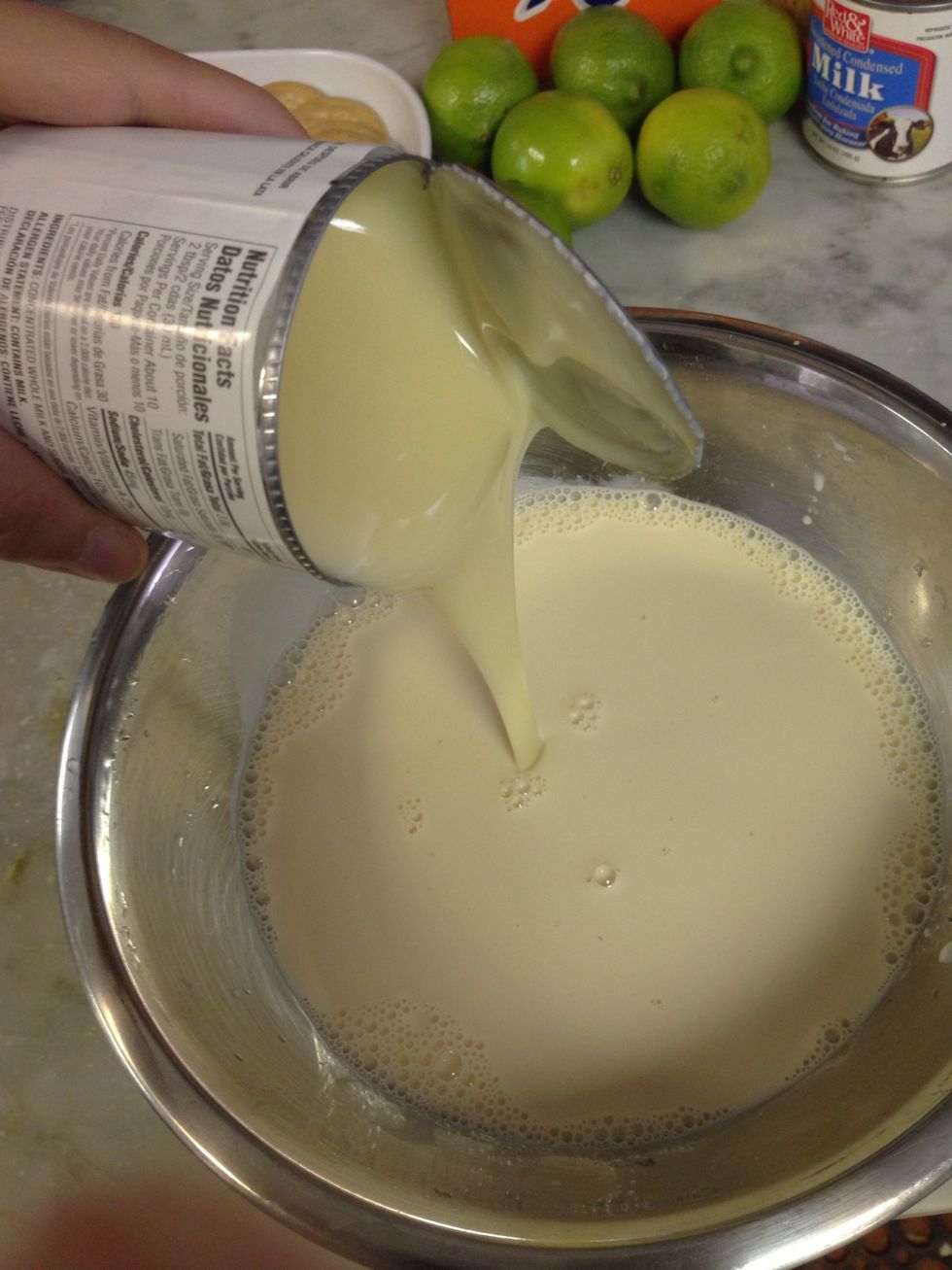 Then add the condensed milk