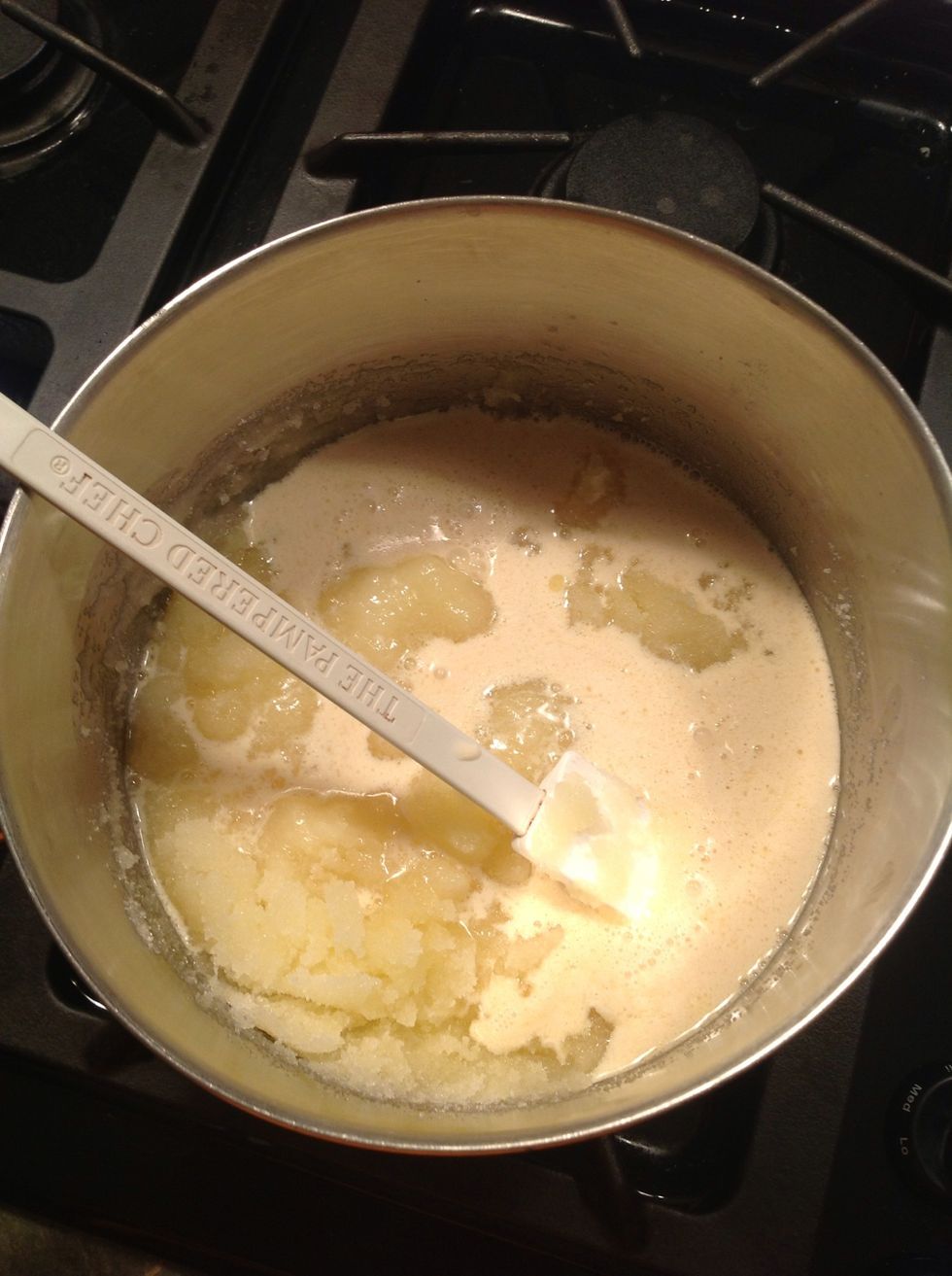 Then add the evaporated milk