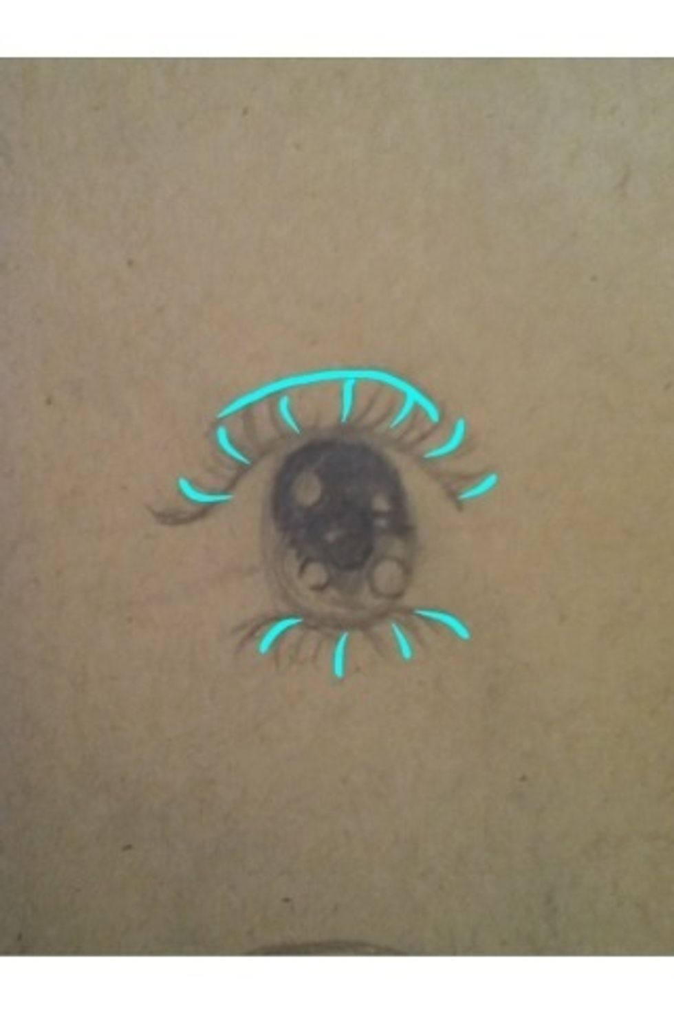 Then add the eyelashes, reference my guide on eyes for eyelashes. Also add the upper lid.