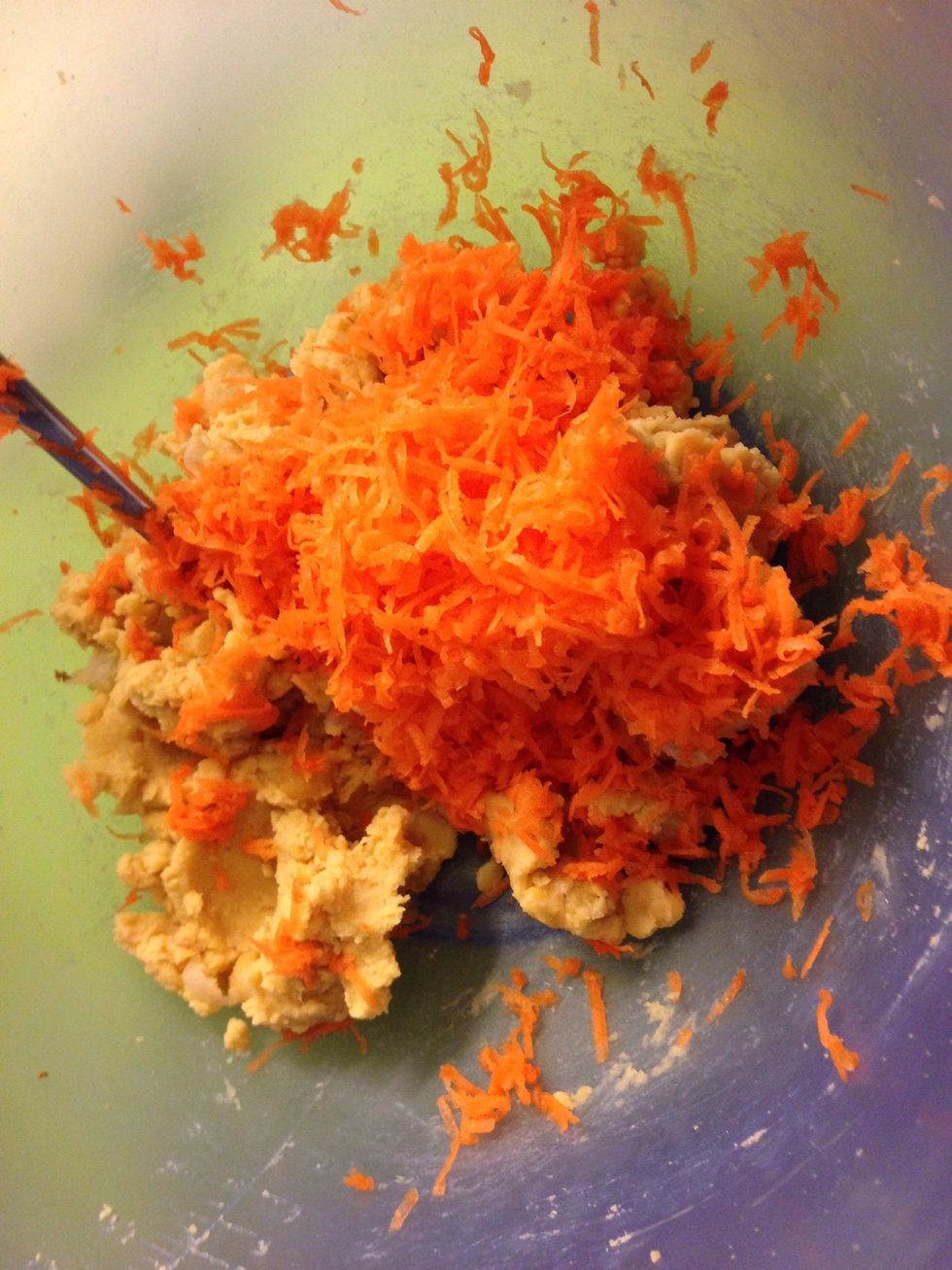 Then add the grated carrot..