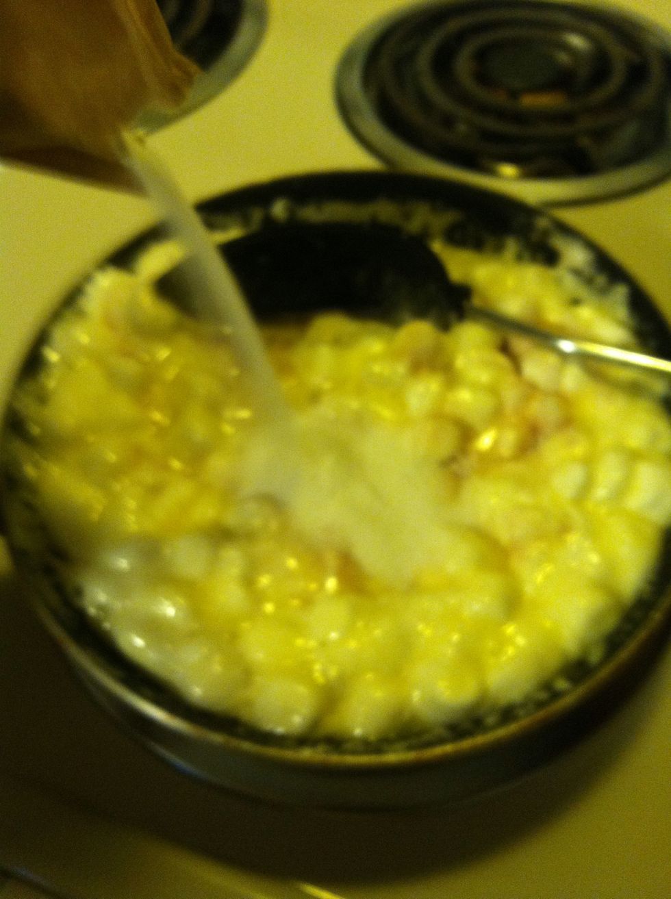 Then add the jello mix. You can use what ever flavor you want I used grape