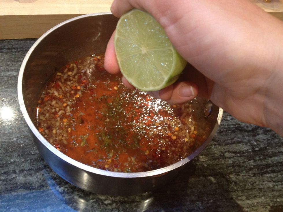 Then, add the juice.