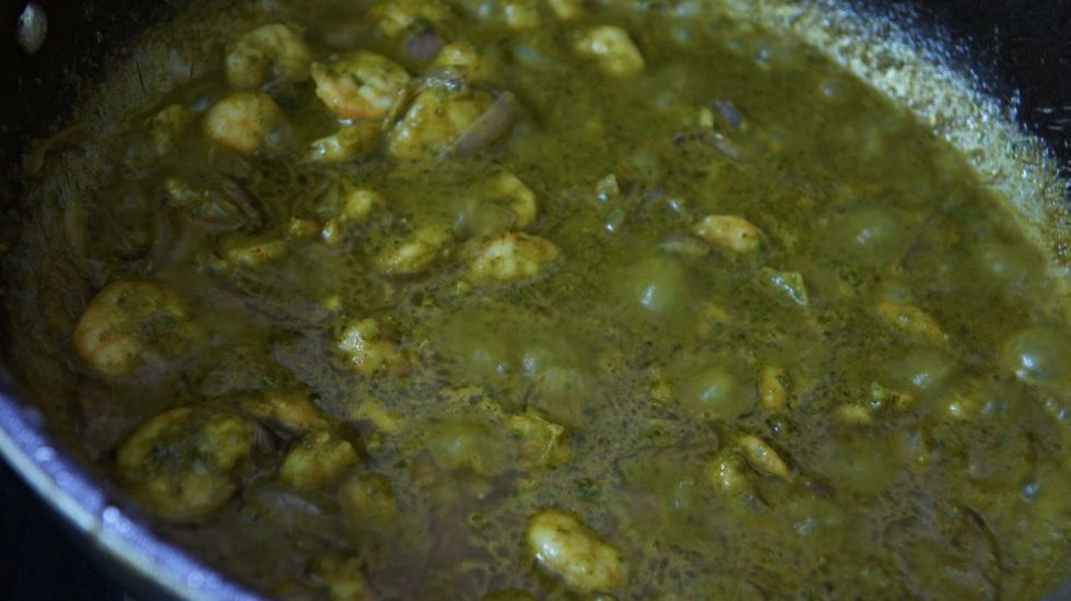 Then add the marinated mixture...
