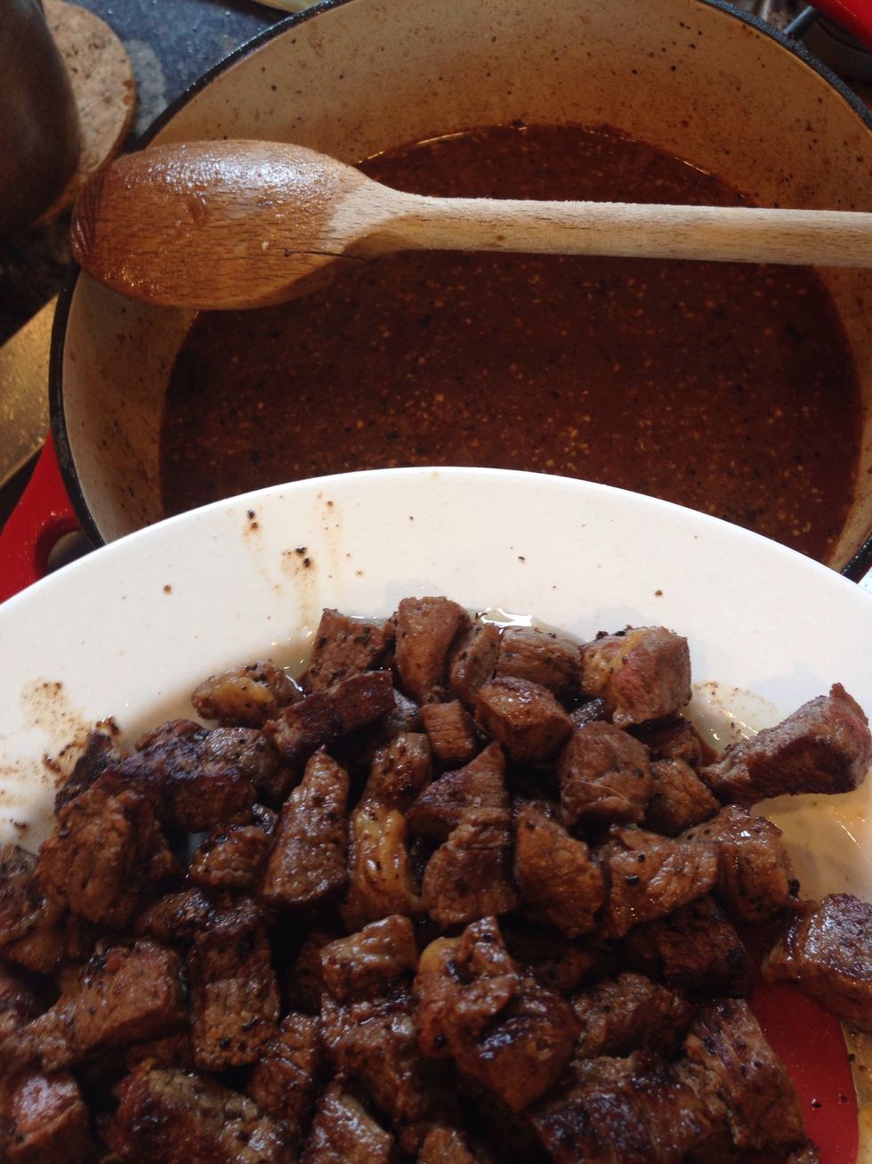 Then add the meat back to the pot.