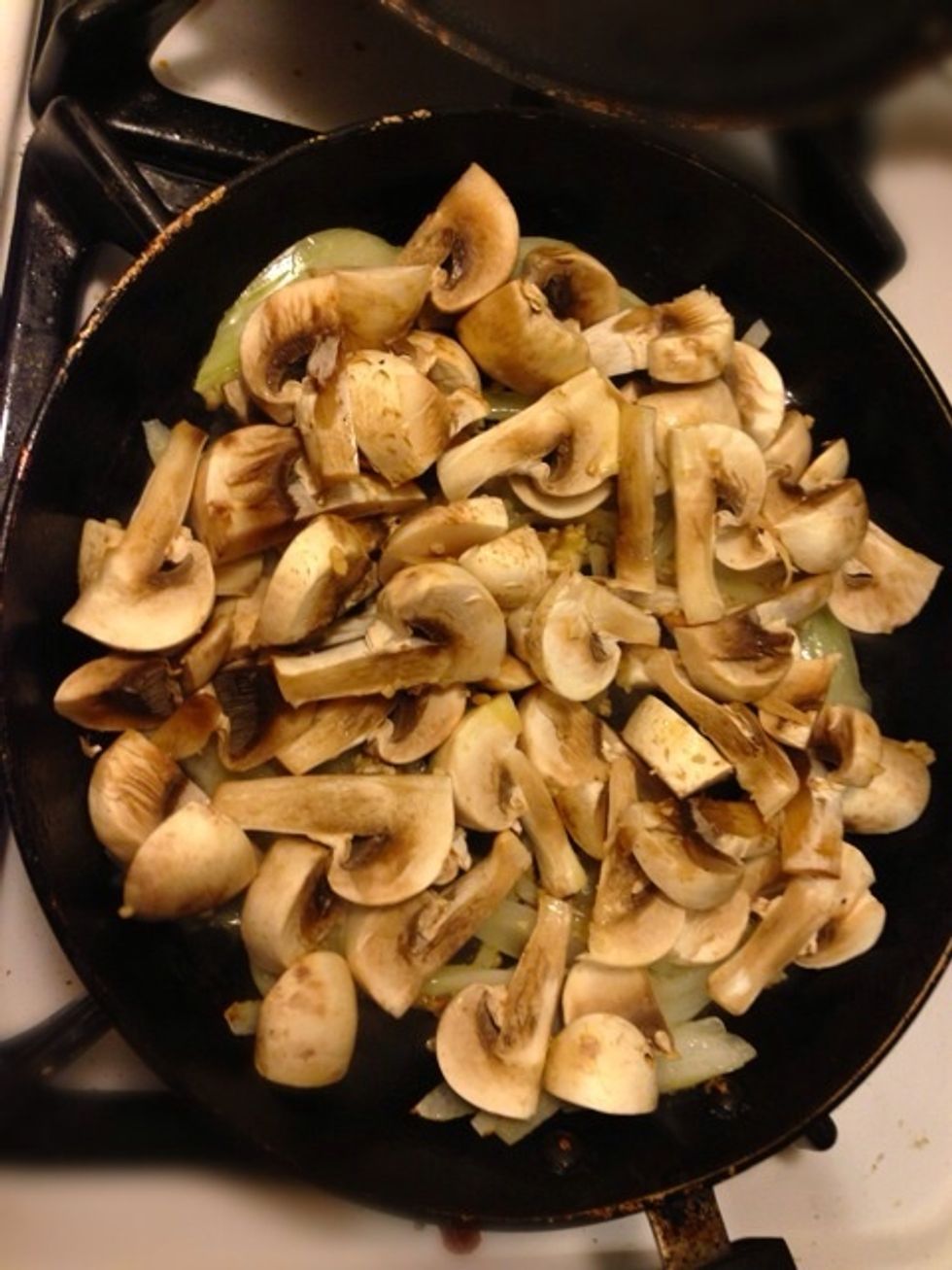 Then add the mushrooms