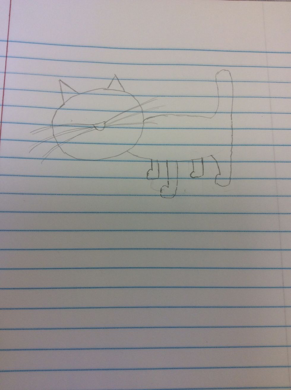 Then add the nose, whiskers, and ears.