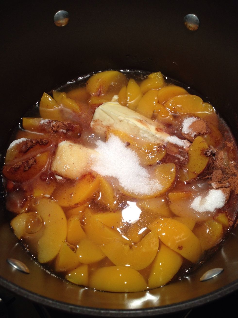 Then add the rest of the ingredients, stir on occasion until butter is melted