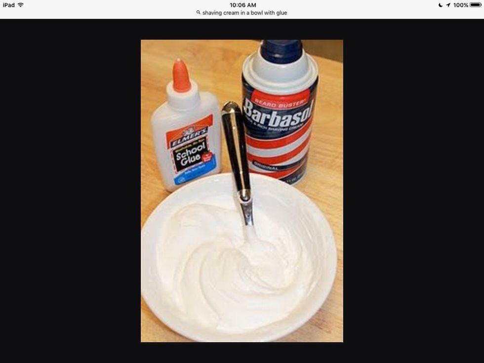 Then, add the shaving cream to the bowl.