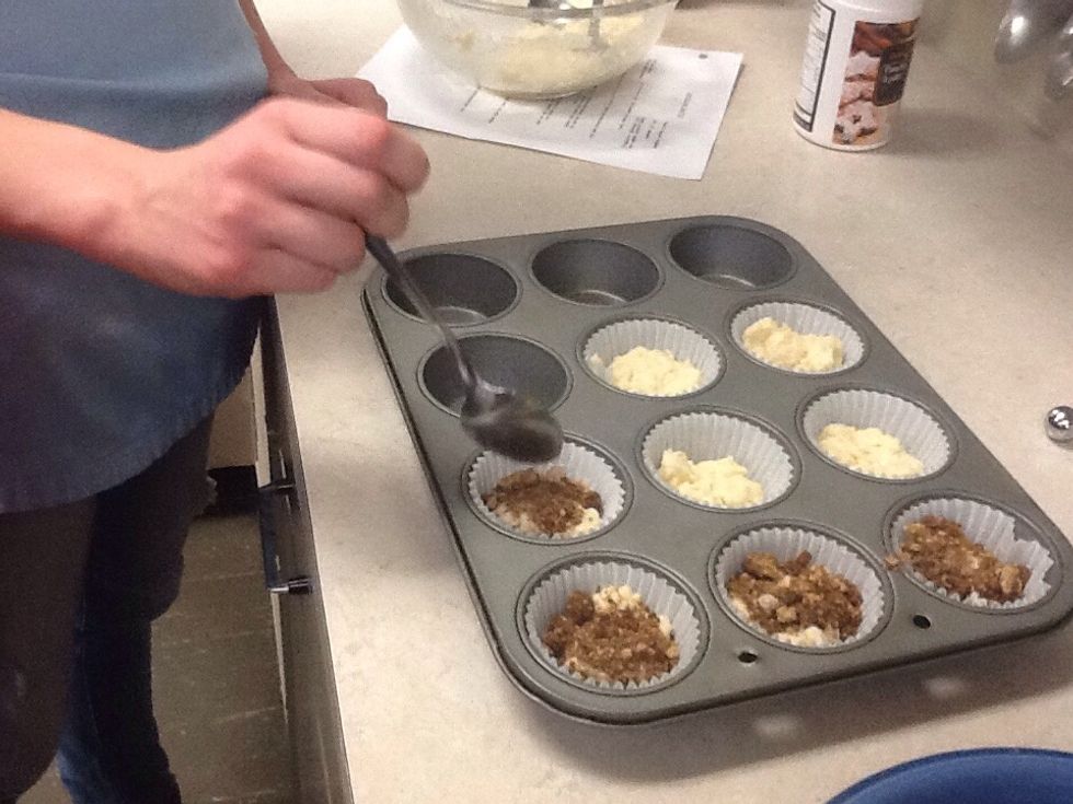 Then add the spice on top of the other mixture