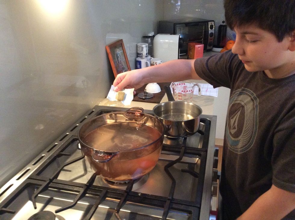 Then add the stock in to the water