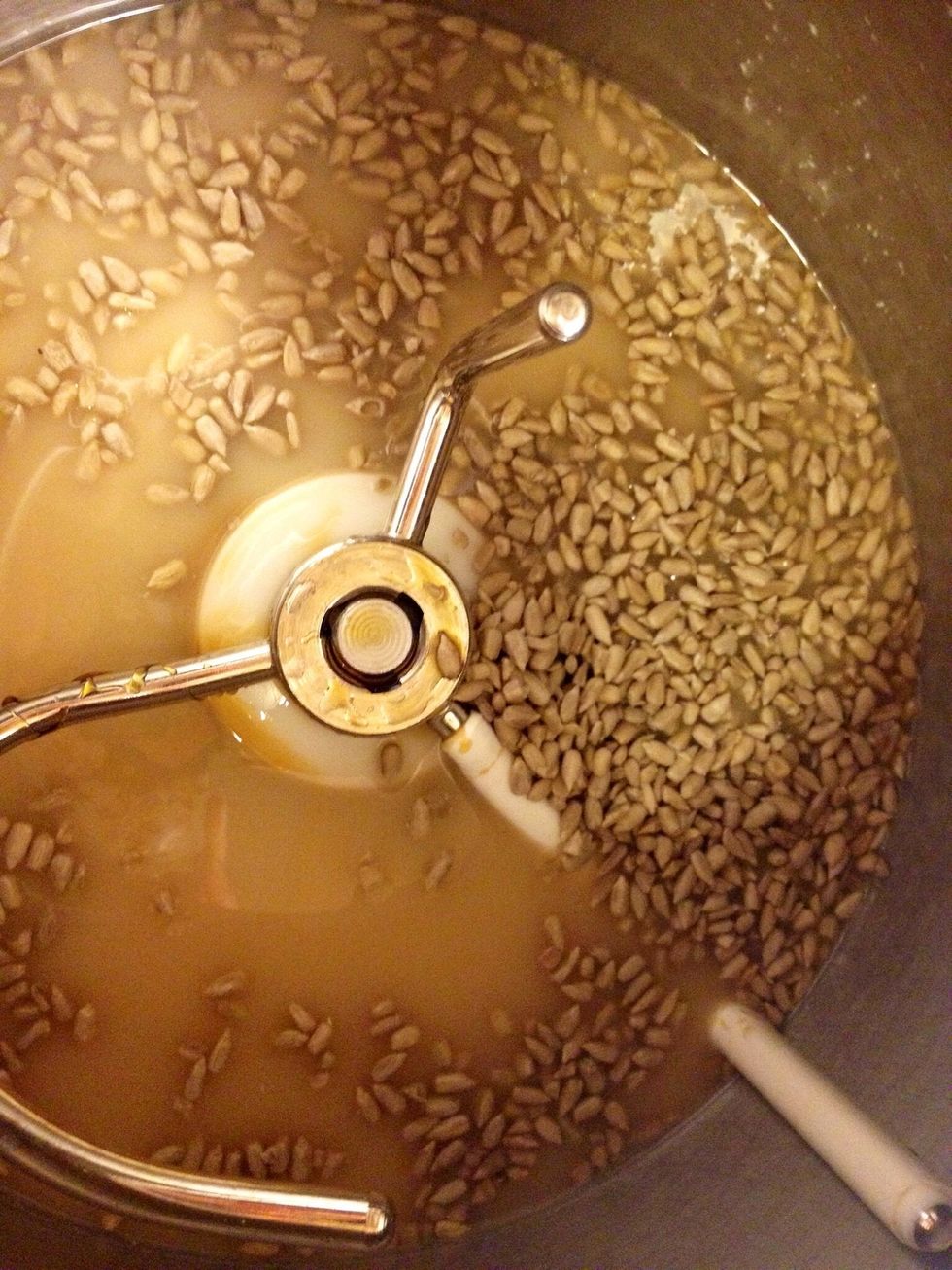 Then add the sunflower seeds.