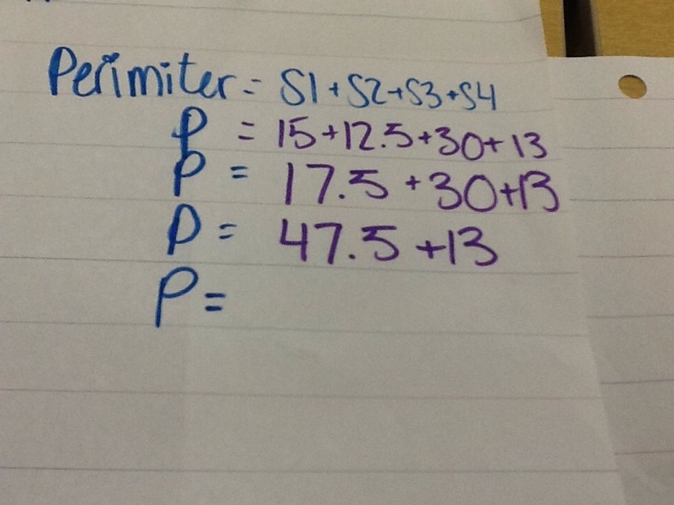 Then, add the third number to that sum.