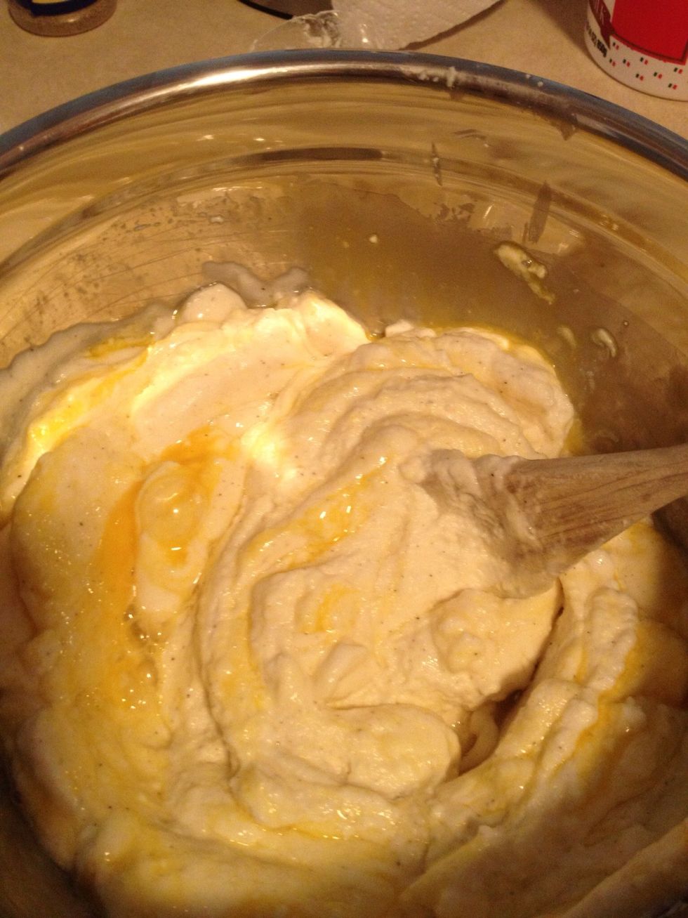 Then add the two eggs