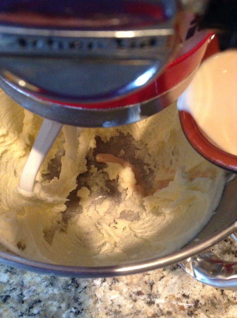 Then add the vanilla milk mixture ( stir until well blended )