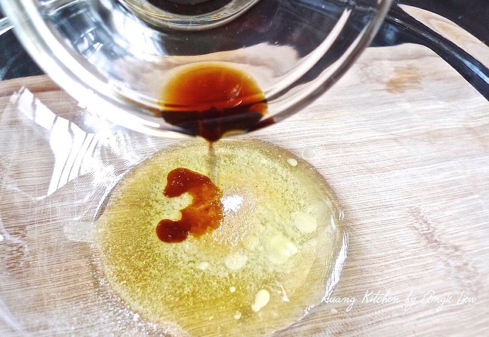 Then add the Worcestershire sauce.