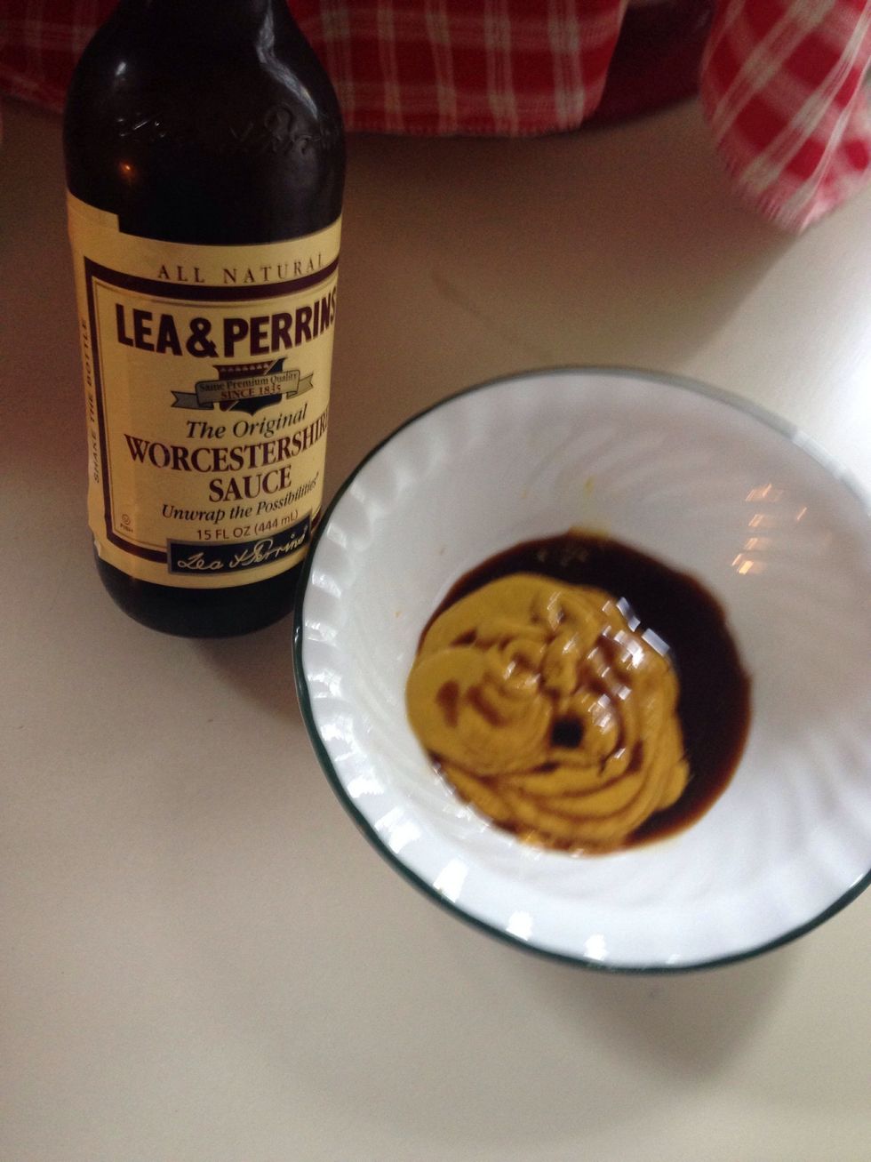 Then add the Worcestershire sauce.