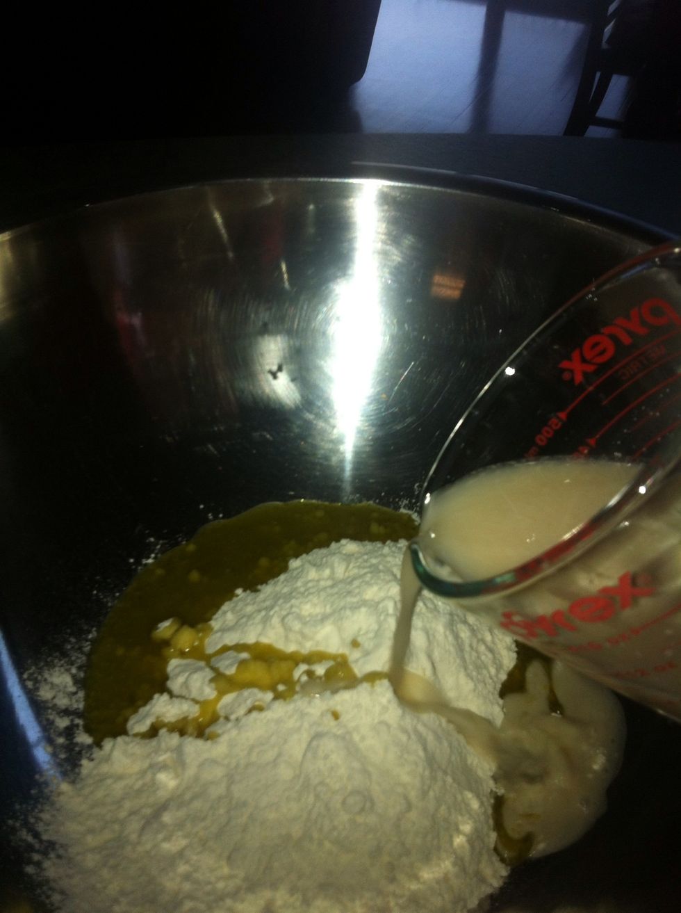 Then add the yeast mixture