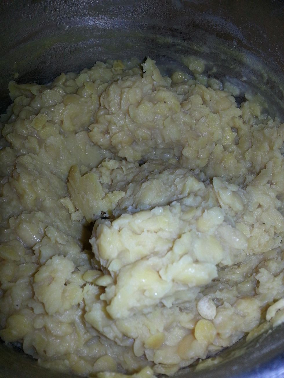 Then, add this to the pressure cooked channa dal and bring to boil