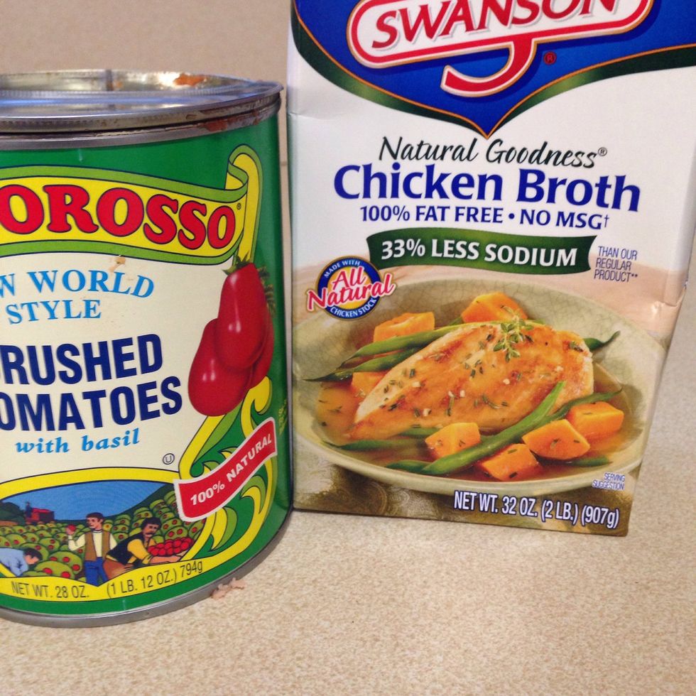 Then add tomato pulp, broth, kale, lentils, salt, pepper, chili flakes, and basil leaves cover and let cook for about 25 mins. Add minced parsley and celery leaves once done.