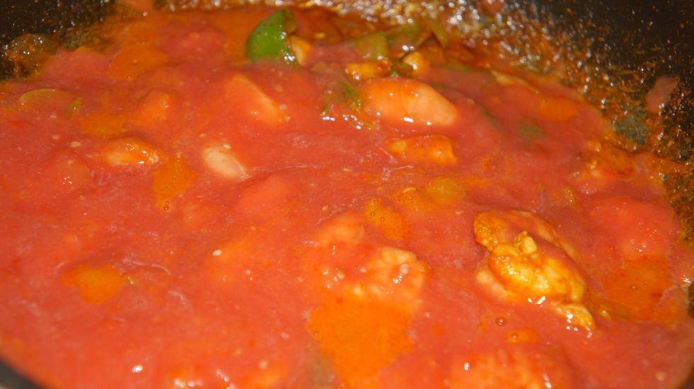 Then add tomato pur\u00e9e