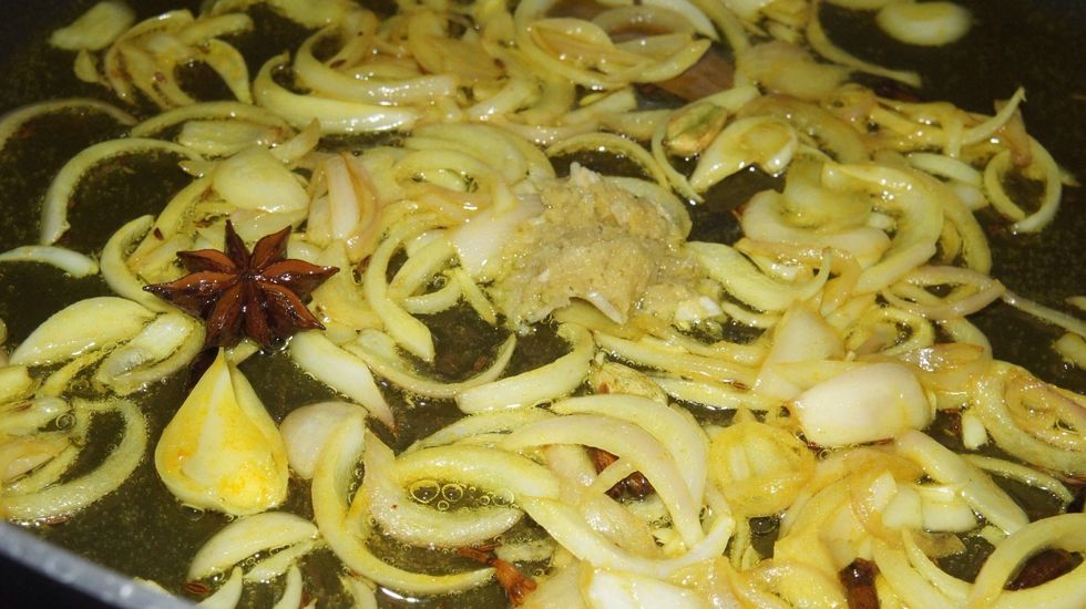 Then add turmeric powder.