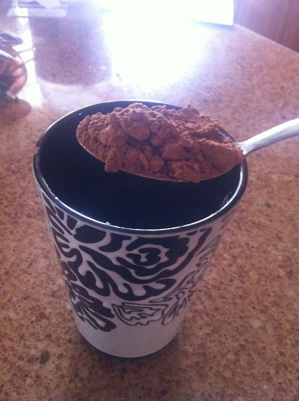 Then add two-three spoons of cocoa powder or any type of chocolate mix