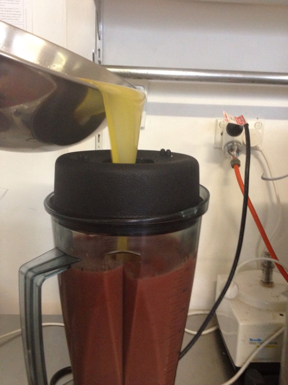 Then add warm butter slowly so your mix doesn't split