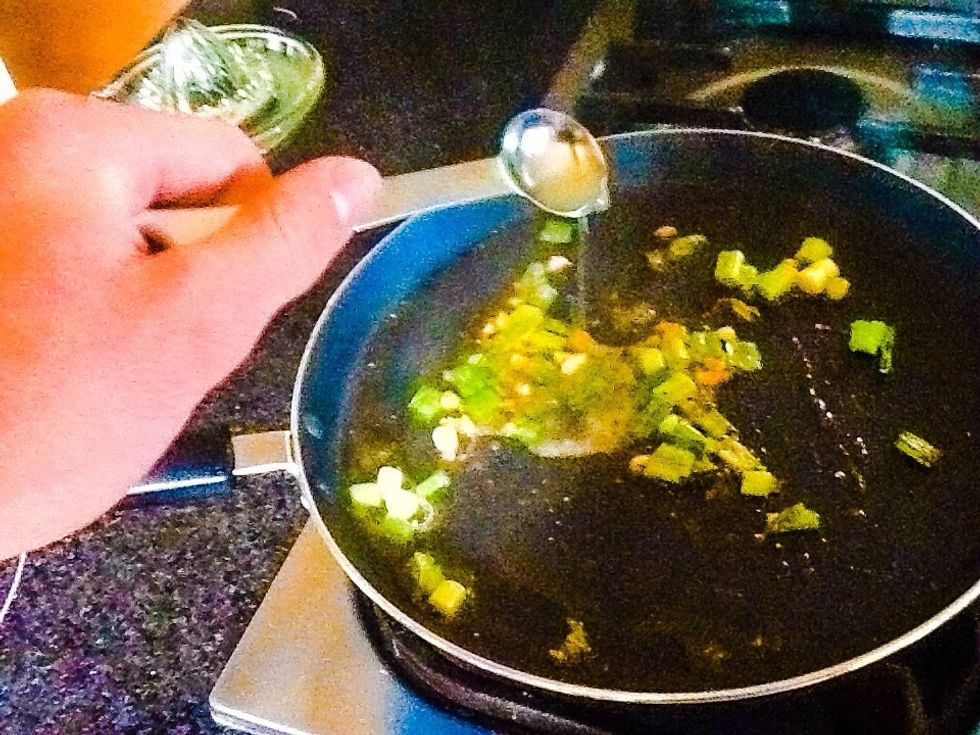 Then add water and lemon juice