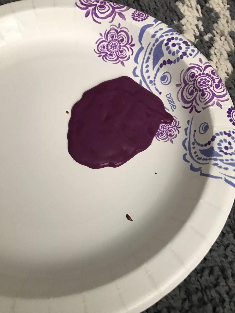 Then add what color you want the leaves I'm using a wild iris purple