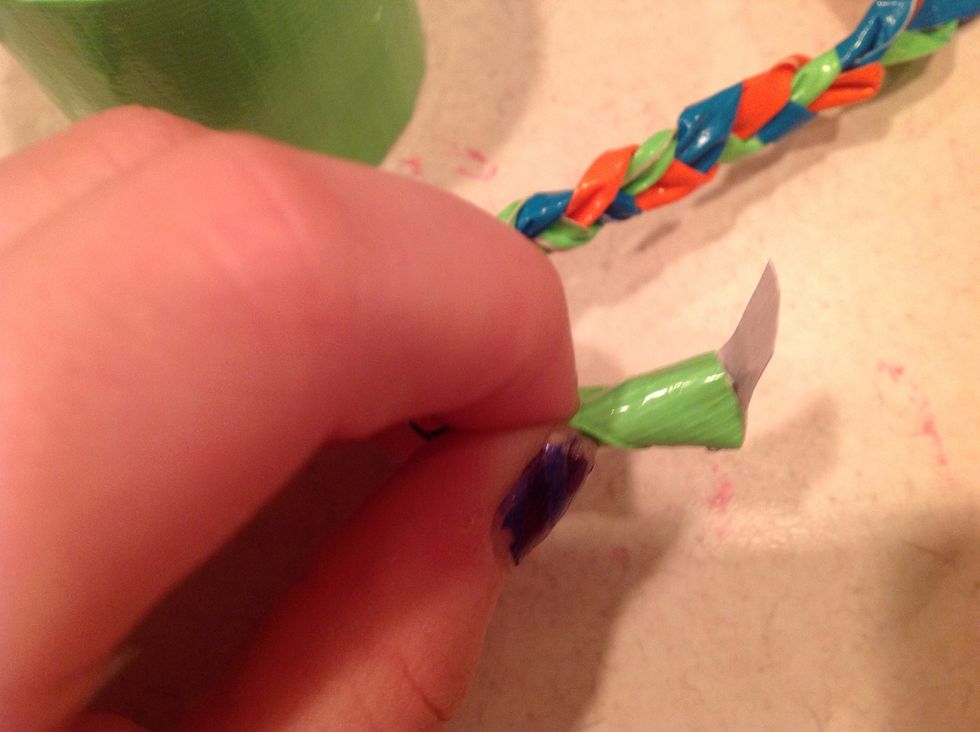 Then add with a small piece of tape at the end