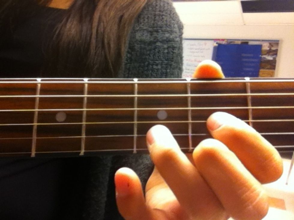 Then add your 3rd pinky on so your back to the D chord.