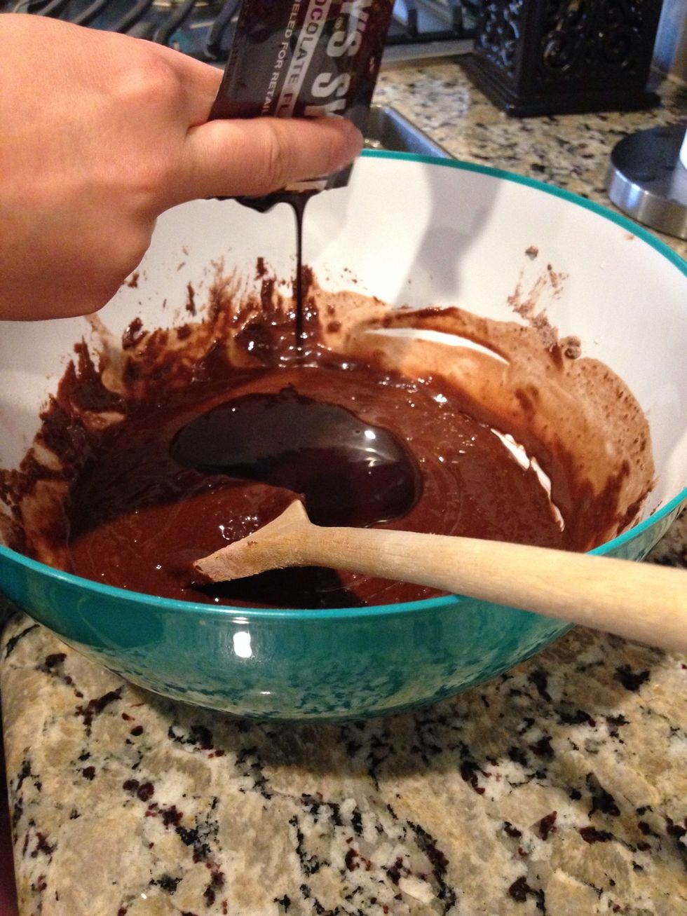 Then add your chocolate syrup